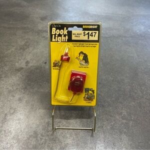 Vintage BookBright Clip On Book Light Red NOS Sealed Rare